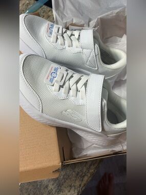 Skechers White Mesh Adaptive Closure Sneakers